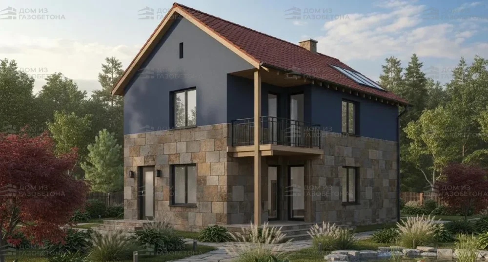 Проект Двухэтажный дом 12 на 7, 121 м2