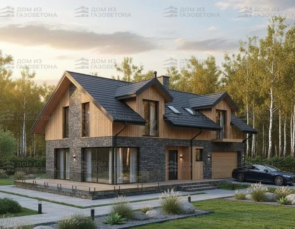 Проект Двухэтажный дом 13 на 11, 159 м2