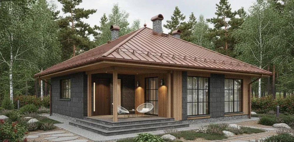 Проект Одноэтажный дом 11 на 18, 121 м2